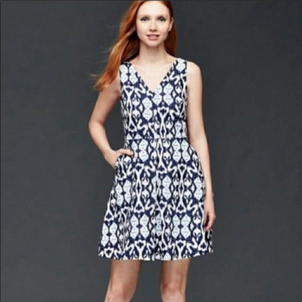 GAP linen boho fit and flare bohemian summer dress 6